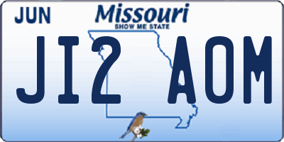 MO license plate JI2A0M