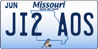 MO license plate JI2A0S