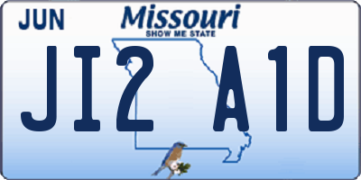 MO license plate JI2A1D