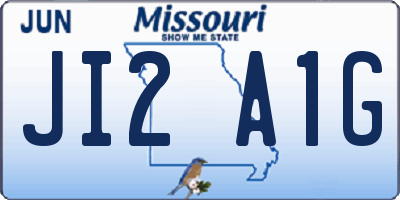 MO license plate JI2A1G