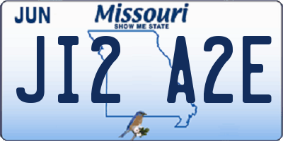 MO license plate JI2A2E