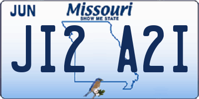 MO license plate JI2A2I