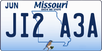 MO license plate JI2A3A