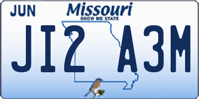 MO license plate JI2A3M