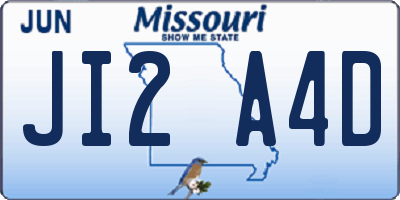 MO license plate JI2A4D