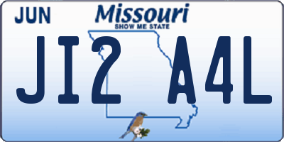 MO license plate JI2A4L