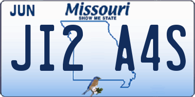 MO license plate JI2A4S