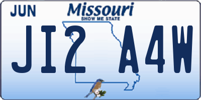 MO license plate JI2A4W
