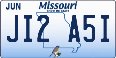 MO license plate JI2A5I