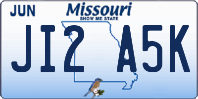 MO license plate JI2A5K