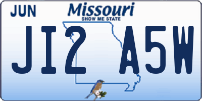 MO license plate JI2A5W