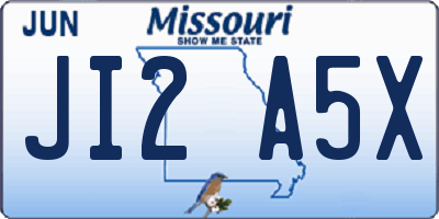MO license plate JI2A5X