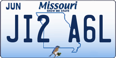 MO license plate JI2A6L