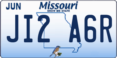 MO license plate JI2A6R