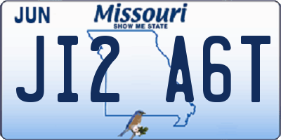 MO license plate JI2A6T