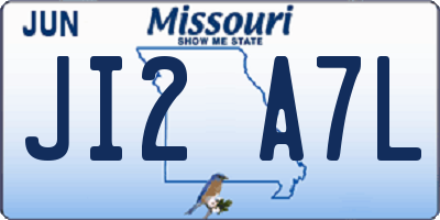 MO license plate JI2A7L