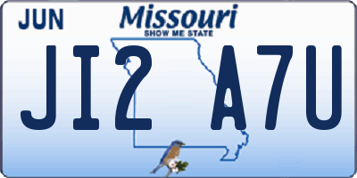 MO license plate JI2A7U