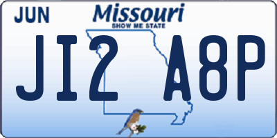 MO license plate JI2A8P