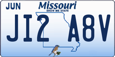 MO license plate JI2A8V