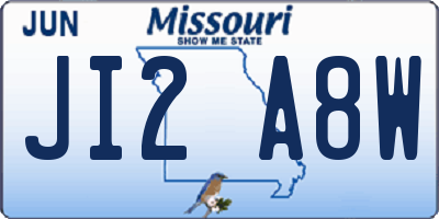 MO license plate JI2A8W