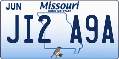 MO license plate JI2A9A