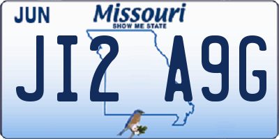 MO license plate JI2A9G