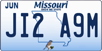MO license plate JI2A9M