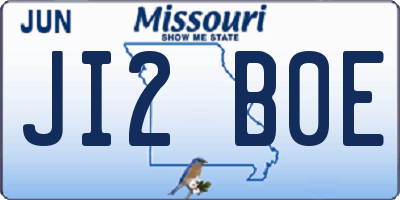 MO license plate JI2B0E