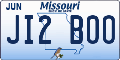 MO license plate JI2B0O