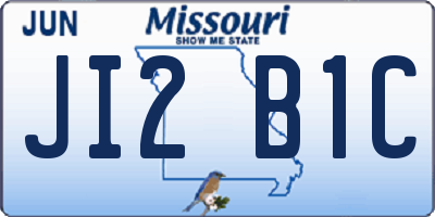 MO license plate JI2B1C