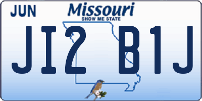 MO license plate JI2B1J