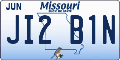 MO license plate JI2B1N