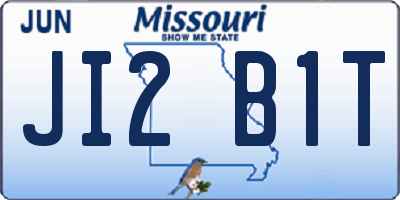 MO license plate JI2B1T
