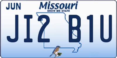 MO license plate JI2B1U