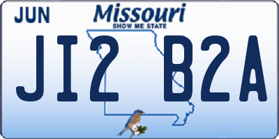 MO license plate JI2B2A