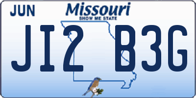 MO license plate JI2B3G
