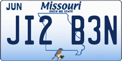 MO license plate JI2B3N