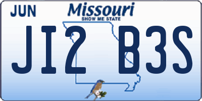 MO license plate JI2B3S