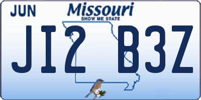 MO license plate JI2B3Z
