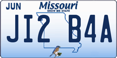 MO license plate JI2B4A