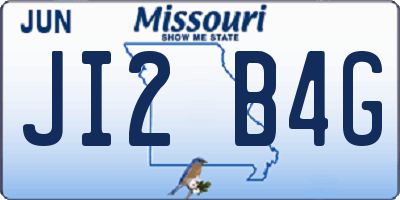 MO license plate JI2B4G