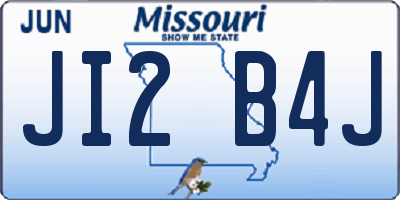 MO license plate JI2B4J