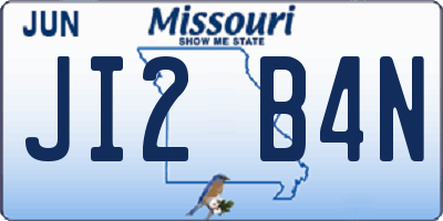 MO license plate JI2B4N