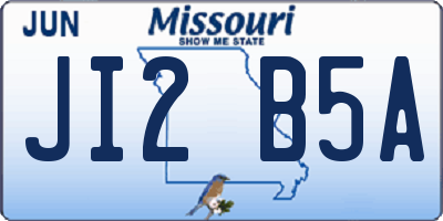 MO license plate JI2B5A