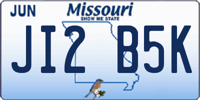 MO license plate JI2B5K