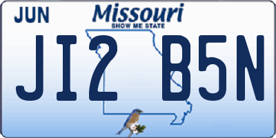MO license plate JI2B5N