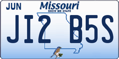 MO license plate JI2B5S