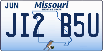 MO license plate JI2B5U