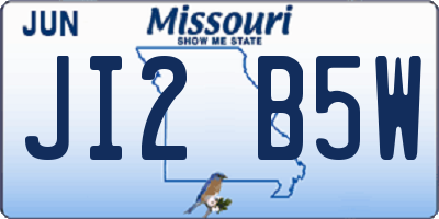 MO license plate JI2B5W