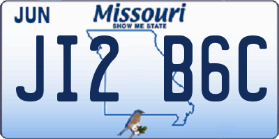 MO license plate JI2B6C